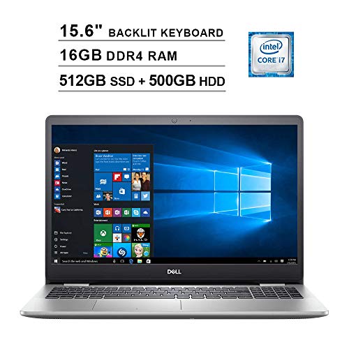Dell Inspiron 5000 15.6 Inch FHD 1080P Touchscreen Laptop (Intel Core i7-1065G7 up to 3.9GHz, 16GB DDR4 RAM, 512GB SSD (Boot) + 500GB HDD, Intel UHD Graphics, Backlit KB, HDMI, WiFi, Bluetooth, Win10)