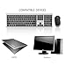 Wireless Keyboard Mouse, Jelly Comb 2.4GHz Ultra Slim Full Size Rechargeable Wireless Keyboard and Mouse Combo for Windows, Laptop, Notebook, PC, Desktop, Computer (Black and Silver)
