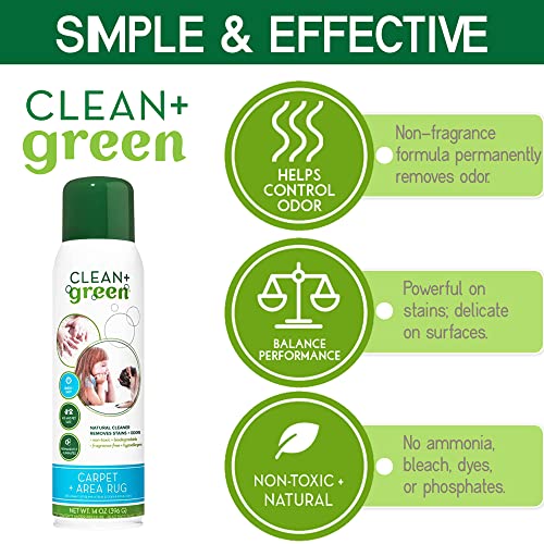 Clean+Green Carpet Cleaner Natural Stain and Odor Remover, Deep Clean