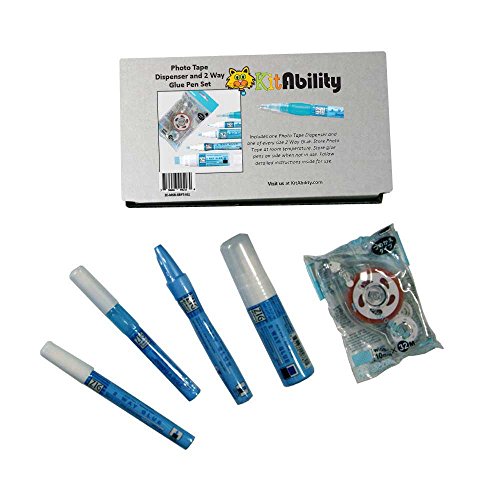 KitAbility Photo Tape Dispenser and 2 Way Glue Pen Set