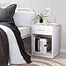 INTEY White Nightstand, Bedside Table with Drawer and Storage Shelf, End Table for Bedroom Living Room Home Furniture