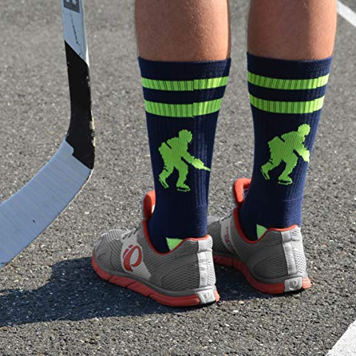 image for ChalkTalkSPORTS Hockey Half Cushioned Crew Socks | Hockey Player | Nav