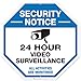 24 Hour Video Surveillance Sign, Large 12X12 Inches, Rust Free 0.40 Aluminum, Security Alert Warning All Activities are Monitored Sign, Indoor and Outdoor use - by ARMO