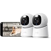 eufy Security Indoor Cam E30 2-Cam Kit, Latest Generation,4K UHD Security Camera, Pet/Dog/Baby Camera with Phone app, Color Night Vision, Human/Pet Auto Tracking,360° Coverage,Works with Homekit,White