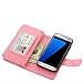 Galaxy S7 Edge Case, TabPow 10 Card Slot - [ID Slot] Wallet Folio PU Leather Case Cover with Detachable Magnetic Hard Case for Samsung Galaxy S7 Edge Case, Glitter Rose Gold