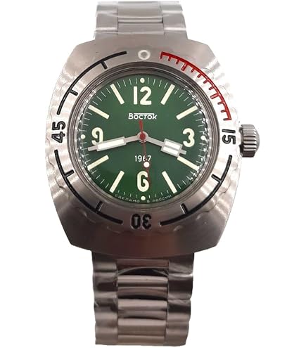 Amazon.com: VOSTOK Original Mens Watch Amphibia 90807B Classic 1st