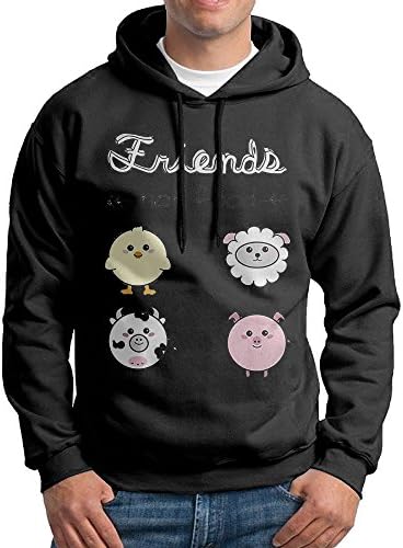 Men's Pullover Hooded Sweatshirt Animals Friends Printed Design