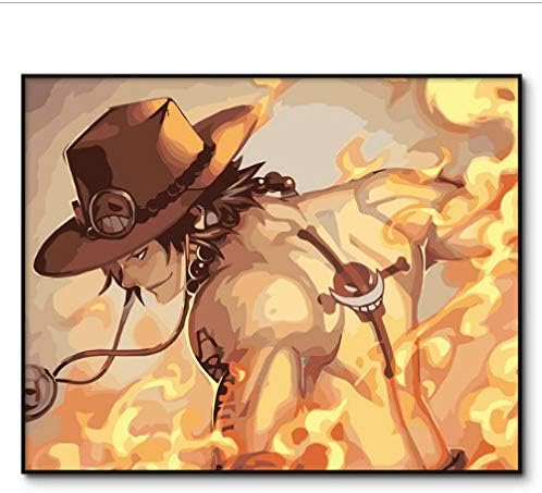 asd137588 One Piece Pictures By Numbers Wall Pictures For Living Room Painting By Numbers On Canvas Ace Poster Home Decor No Frame