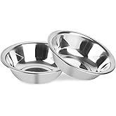 ZUFECY 2-Pack Cat Bowls, Stainless Steel Cat Bowl, Pet Food & Water Dishes, Non-Tip and Easy Clean Kitten Bowls for Small Cats, Indoor/Outdoor Use