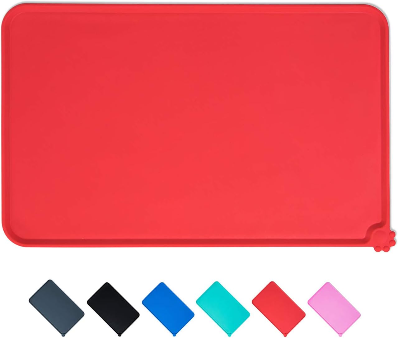 SACRONS-Silicone Pet Feeding Mat, Pet Bowl Mat/Pad, Soft, Waterproof, Easy to Clean, to Prevent Food and Water Spilled on The Ground，Dog & Cat Food Mat