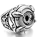 INBLUE Men's Stainless Steel Ring Grey Black Silver Tone White Dragon Claw Evil Devil Eye Cross Size10