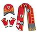 Kidorable Boys' Little Fireman Hat Scarf Set, Red, Small