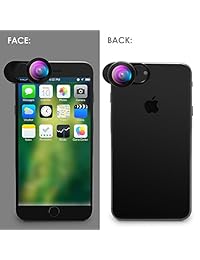 NELOMO   Kit de lentes universales profesionales HD para iPhone X 8 7Plus 7 6sPlus 6S, Samsung S8+ S8 y otros teléfonos móviles (230° ojo de pez, 0,65X lente gran angular, 15X lente super macro)