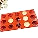 IC ICLOVER 15-Cavity Food Grade Silicone Non Stick Flowers Cake Bread Mold Chocolate Jelly Candy Baking Muffin Bakeware Mold, Ice Cube Tray DIY Mold-Vermeil