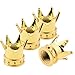 (Pack of 4) Gold 8mm Crown Tire/Wheel Rims Air Valve Stem Cap Compatible with Car Truck Hot Rod ATV