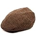Men's Premium Wool Blend Tweed Flat IVY newsboy Collection Hat,Brown Tweed,X-Large