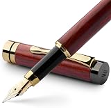 Wordsworth & Black Fountain Pen Set Luxury Bamboo Wood Fine Nib Gift Case