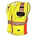 KwikSafety (Charlotte, NC) SUPREME Safety Vest | Class 2 ANSI OSHA PPE High Visibility Reflective Stripes Heavy Duty Mesh Pockets Zipper Hi-Vis Construction Work Hi-Vis Engineer | Red Trim Medium
