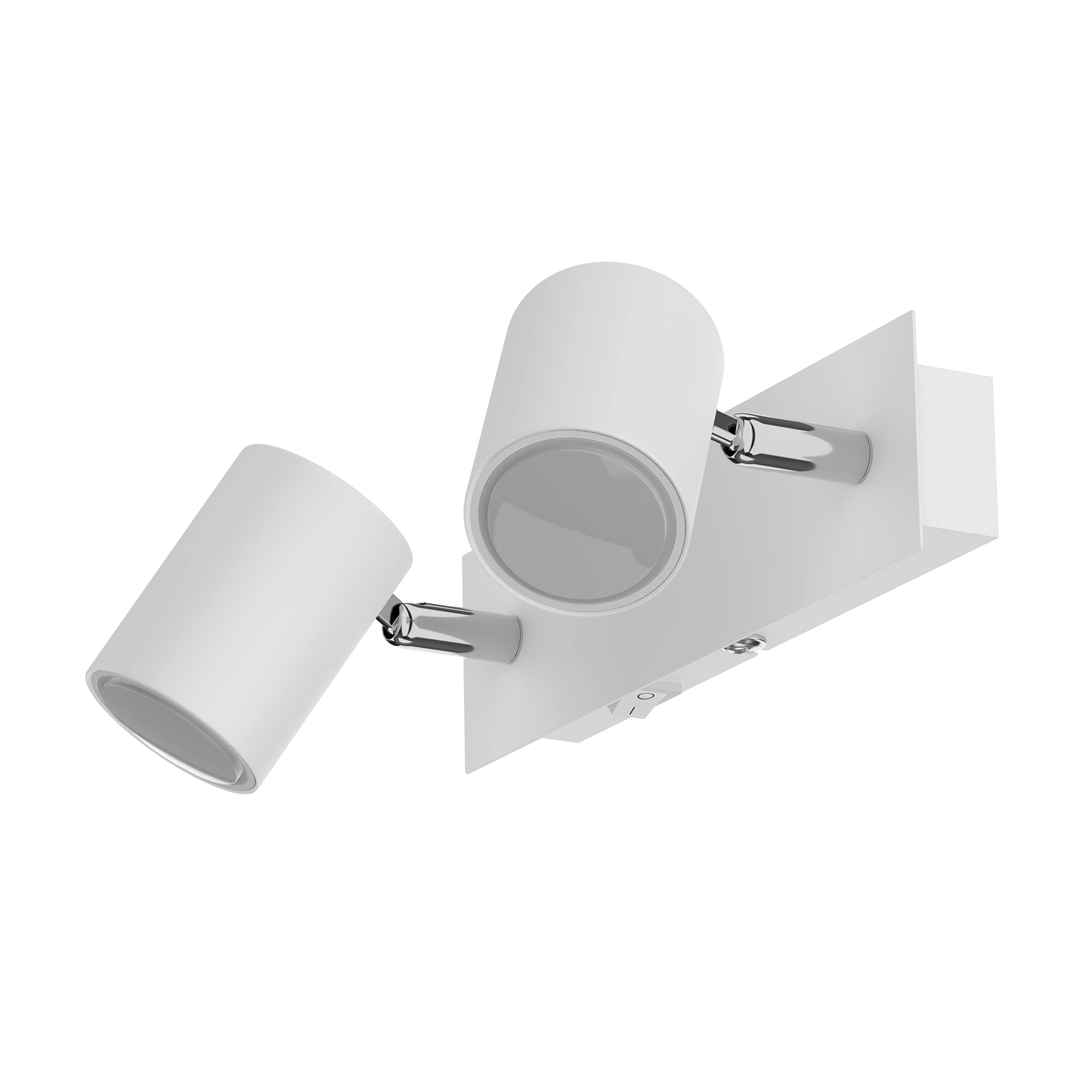 ledscom.de Wall spot WAIKA, Two-lamp, with Switch, White matt, incl. LED GU10 Lamps 450lm Warm White Each