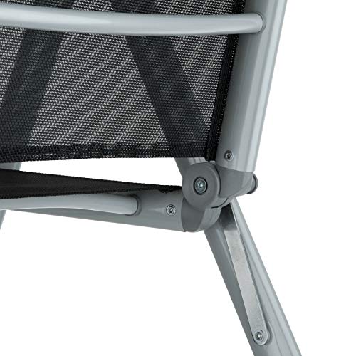 ADHW 8+1 Alu Sitzgruppe Gartenmöbel Gartengarnitur Tisch Stuhl Essgruppe Gartenset (Color : Silber-grau) – Bild 8