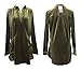 R.Vivimos Womens Velvet Long Sleeve Pocket Casual Mini Shirt Dress Large Army Green