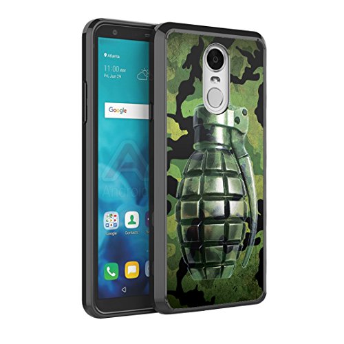 Capsule Case Compatible with LG Stylus 4, LG Stylo 4 (Year 2018), LG Stylus Q [Hybrid Slim Back Shield Fused TPU Edge Bumper Case Black] for LG Stylo 4 - (Grenade)