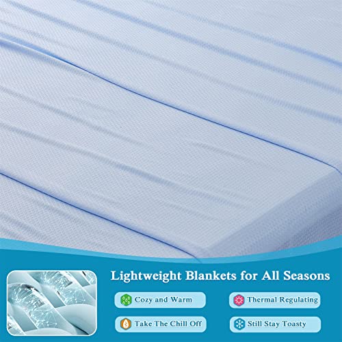 Kpblis Cooling Bamboo Blankets for Hot Sleepers, Lightweight Summer Big