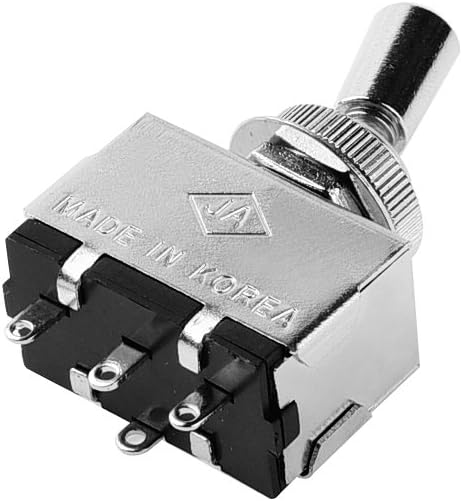 JD Metal Electric Guitar 3 Way Box Toggle Switch For Les Paul With Brass Tip (Chrome) - Image 3