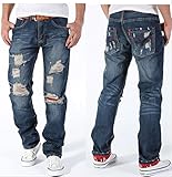 NEW 2014 Mens Torn Jeans Vintage Distressed Ripped Holey Patches Slim Cut