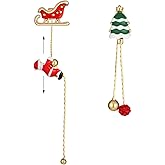 Christmas Snowflake Earrings for Women Sparkly CZ Winter Snowflake Pearl Tree Stud Earrings Christmas Holiday Gifts (B-Tree)