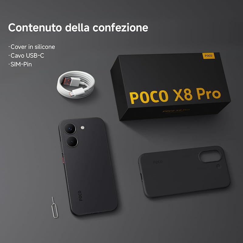 POCO X8 Pro, Smartphone 12+512GB, Bianco, Dimensity 8500-Ultra