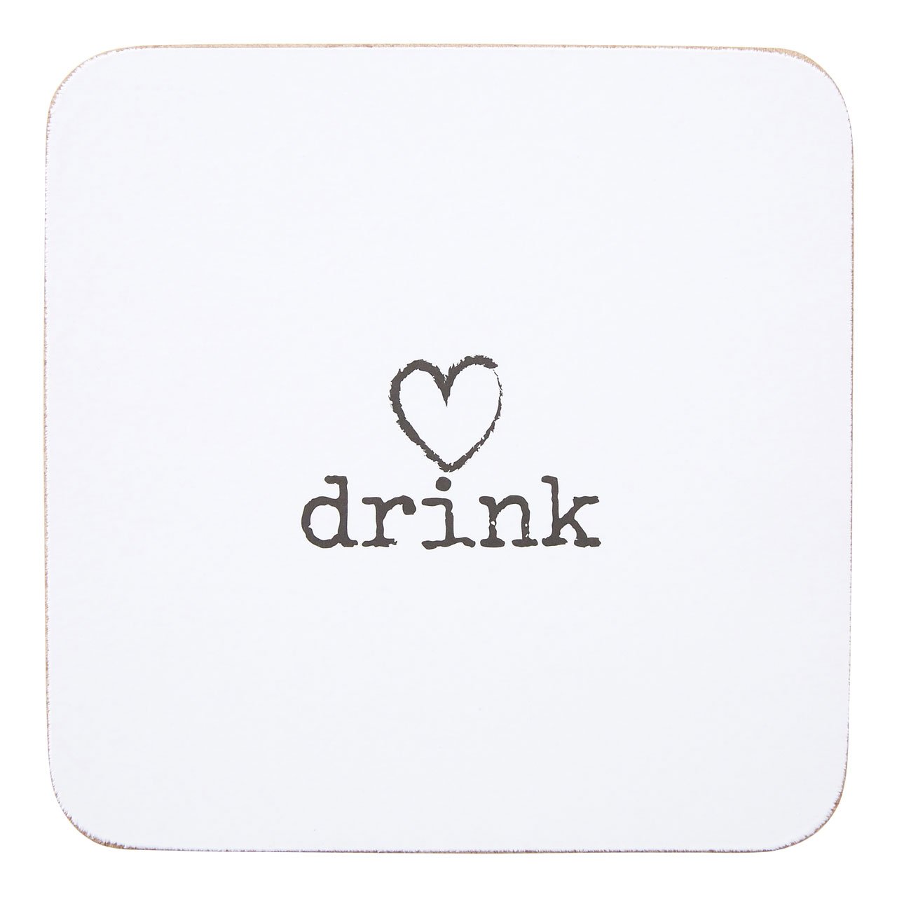 Premier Housewares Charm Coasters - Set of 4, White, 0.5cm(H) x 10cm(W) x 10cm(D)