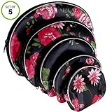 Evelots Set Of 5 Silk Cosmetic Bags - For Accessories - Travel Storage
