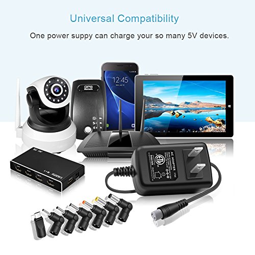 10W 5V 2A Multi Tips Switching Power AC Adapter Wall Charger for Android TV Router Speaker Radio CCTV Camera Smart Phone Tablet HDMI Converter Stereo 4 Wheeler Webcam and More - Thumbnail 2
