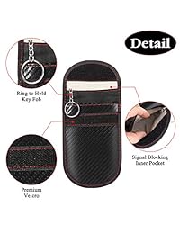 Manfiter Faraday Key Fob Protector, bolsa de Faraday para bloqueador de señal de automóvil para Keyless Fob (paquete de 2), bolsa para apantallamiento de señal antirrobo para auto del vehículo