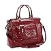 Kathy Van Zeeland Croco PVC Designer Handbag - 16 Inch Dowel Bag Carry On Luggage - Lightweight Durable Travel Overnight Work Purse for Women (Burgendy)