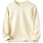 KISBINI Little Boys Crewneck Sweatshirt Long Sleeve Solid Tops for Kids