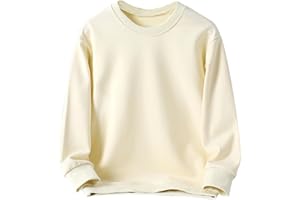 KISBINI Little Boys Crewneck Sweatshirt Long Sleeve Solid Tops for Kids