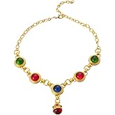 ZheBylia Colorfulb Cubic Zirconia Necklace for Women Handmade Vintage Chain Necklaces Designer Jewelry Sweater necklace