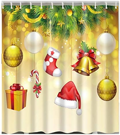 Eureya Shower Curtain for Bathroom,100% Polyester Fabric Christmas Pattern Home Decorative Waterproof Shower Curtains 180x180CM (Christmas Pattern-23)