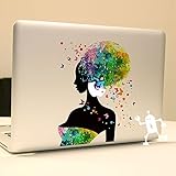 LoveDecalHome@ Macbook Pro Decal Sticker Transparetn Girl Macbook Sticker Partial Cover Macbook Pro Decal Skin Macbook Air 13 Sticker Macbook Stickers Decal