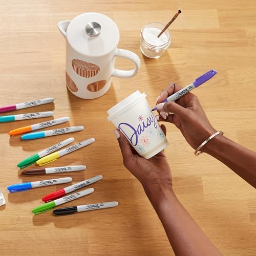 Conjunto de marcadores permanentes sharpie | cores sortidas de edição limitada | dica fina | 18 marcadores | conjunto de volta às aulas