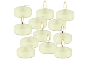 PLIADVBU 12 Bulk Ivory Floating Candles-2 inch Unscented Tealights -for Romantic Weddings Decorations Pool Centerpieces Parties