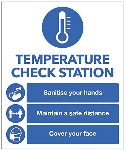 Caledonia Signs 11261H Temperature Check Station - COVID-19 Guidance
