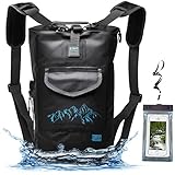 Luck route Waterproof Dry Bag Backpack Straps Smart Pockets - Floating DryBag Storage Beach - Sack Kayaking Boating Camping Fishing Gifts - Black 20L