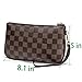 Checkered Zip Wristlet Wallet for women Leather RFID Blocking Purse (Brown)