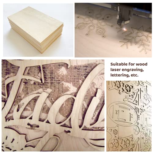 MUXGOA 20 Pcs Wood Sheets,Unfinished Balsa Wood Sheets for Crafts DIY Wood Sheets Thin Wood Sheets for Wooden DIY Ornaments,Scrabble Tiles,House Aircraft Ship Boat,School Projects(150x100x2mm)