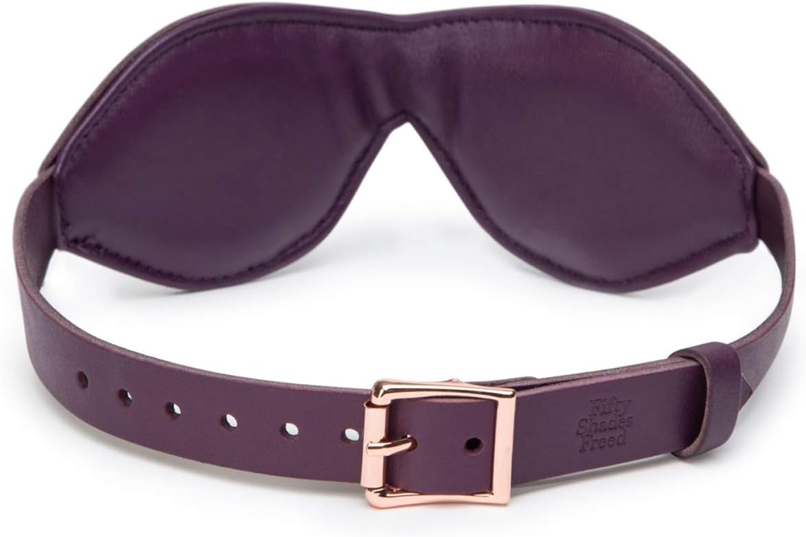 Fifty Shades Freed Cherished Collection Leather Blindfold, Purple - Image 4