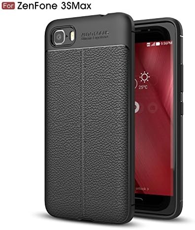 ASUS ZenFone 3S Max (ZC521TL) Case, Shockproof Leather Texture Flexible TPU Bumper Cover Protective Anti-scratch Back Cover for ASUS ZenFone 3S Max (ZC521TL) - Black
