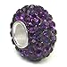 Sterling Silver Purple Crystal Ball Bead Charm
